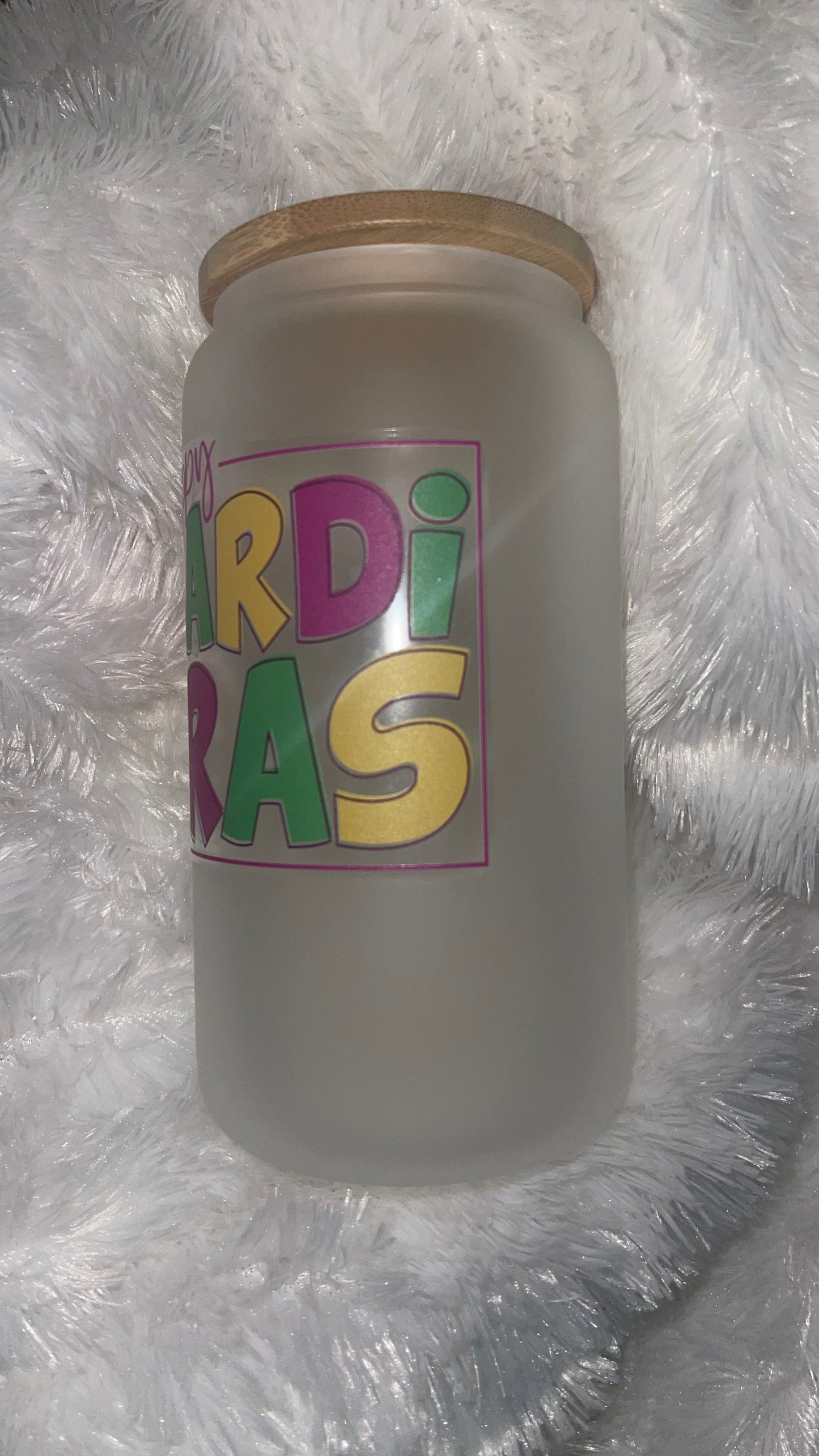 GLASS - 16oz Happy Mardi Gras